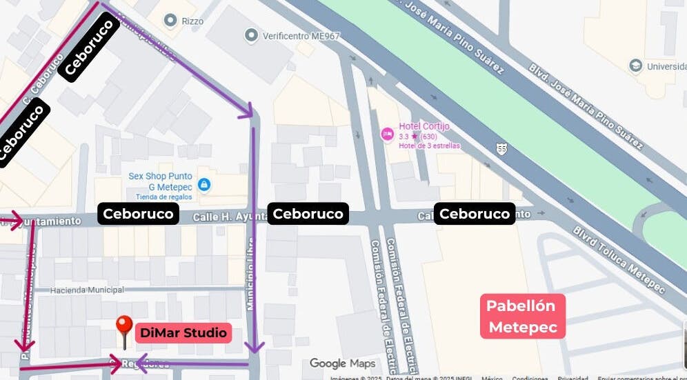 Mapa de ubicación de DIMAR STUDIO en San Jorge Pueblo Nuevo, Estado De México, MX.