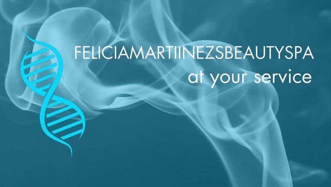 Felicia.ciamartiinezsbeautyspa logo with DNA graphic in Vanderbijlpark, Gauteng, ZA. Spa at your service.