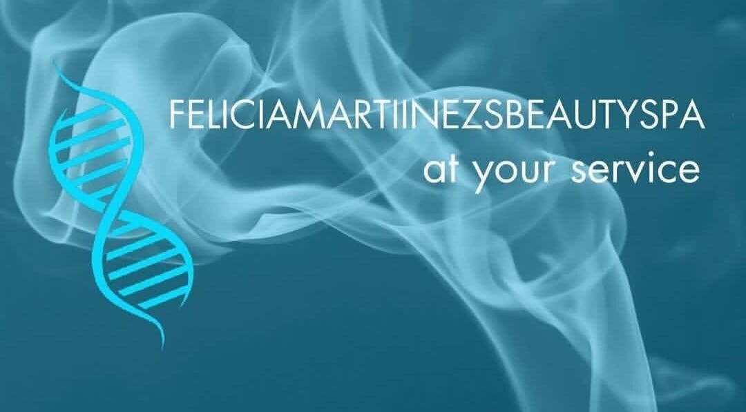 Felicia.ciamartiinezsbeautyspa logo with DNA graphic in Vanderbijlpark, Gauteng, ZA. Spa at your service.