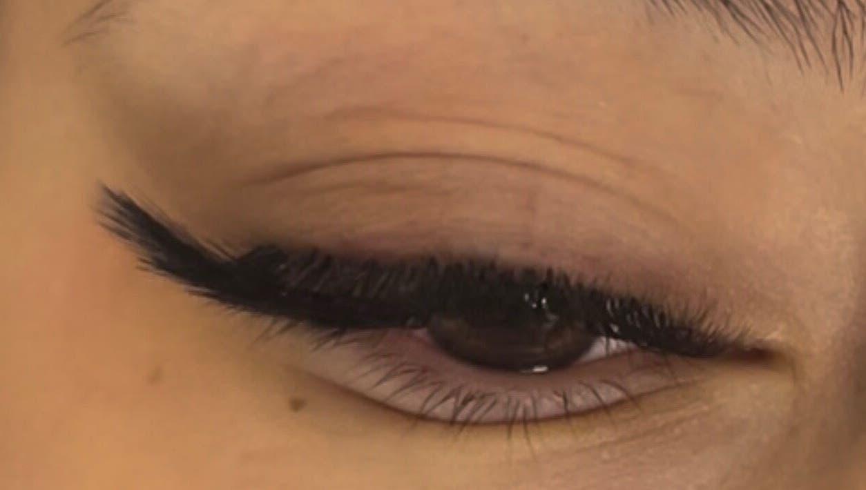 Close-up of elegant eyelash extension at Lash Life llc., Delavan, Wisconsin, US.