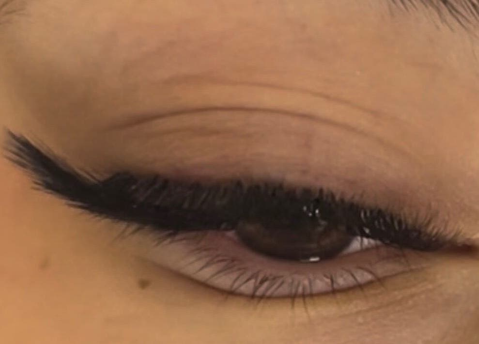 Close-up of elegant eyelash extension at Lash Life llc., Delavan, Wisconsin, US.
