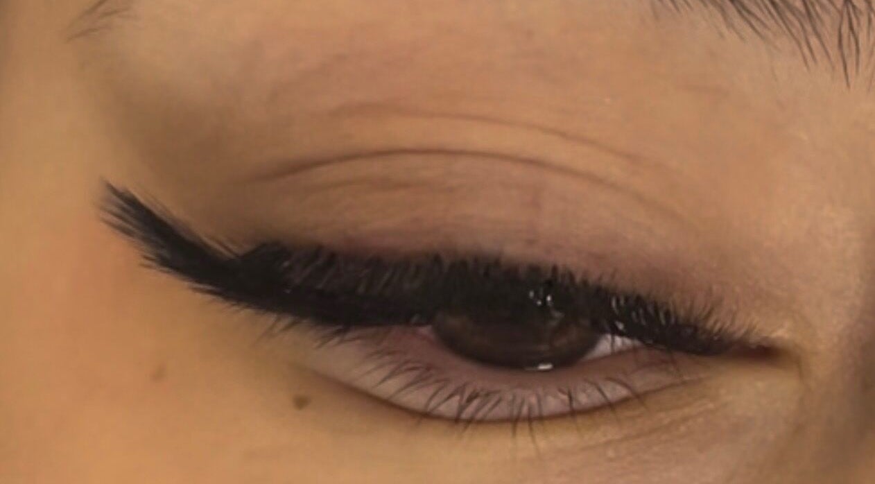 Close-up of elegant eyelash extension at Lash Life llc., Delavan, Wisconsin, US.