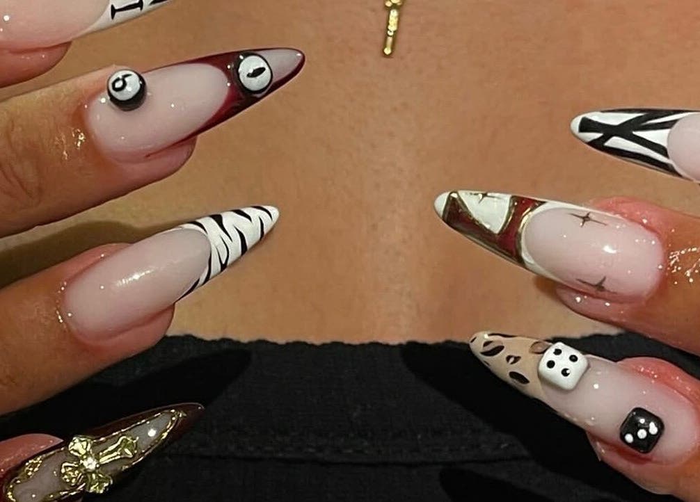 Detailed nail art at Nails by Kayla Le, Bonnyrigg, New South Wales, AU showcasing intricate designs.
