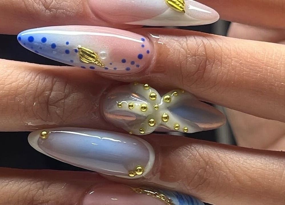 Detailed nail art design at Nails by Kayla Le, Bonnyrigg, New South Wales, AU, showcasing creative elegance.