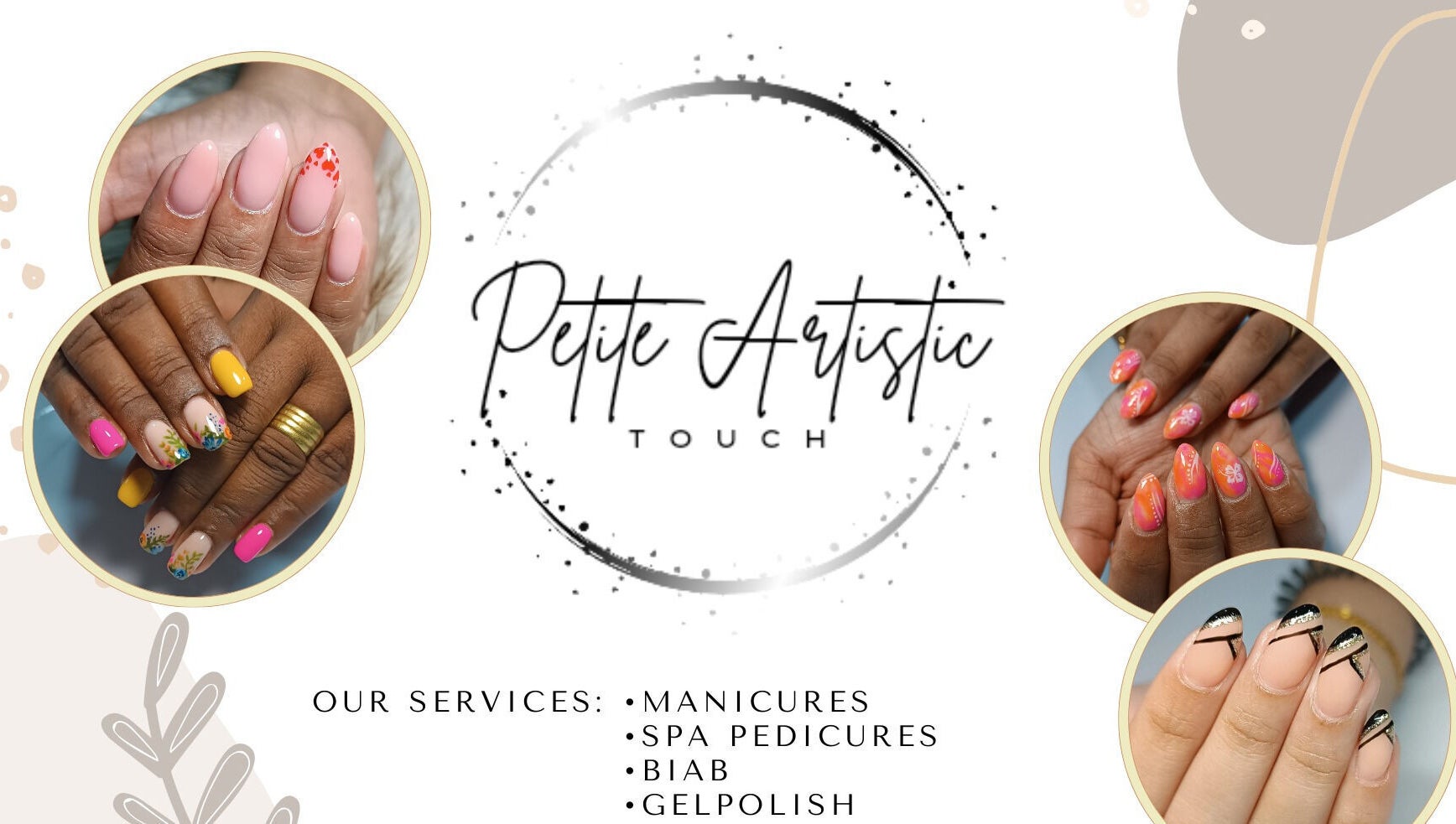 Unique manicures at Petite Artistic Touch, Wanica, Wanica, SR showcasing nail art and design variety.