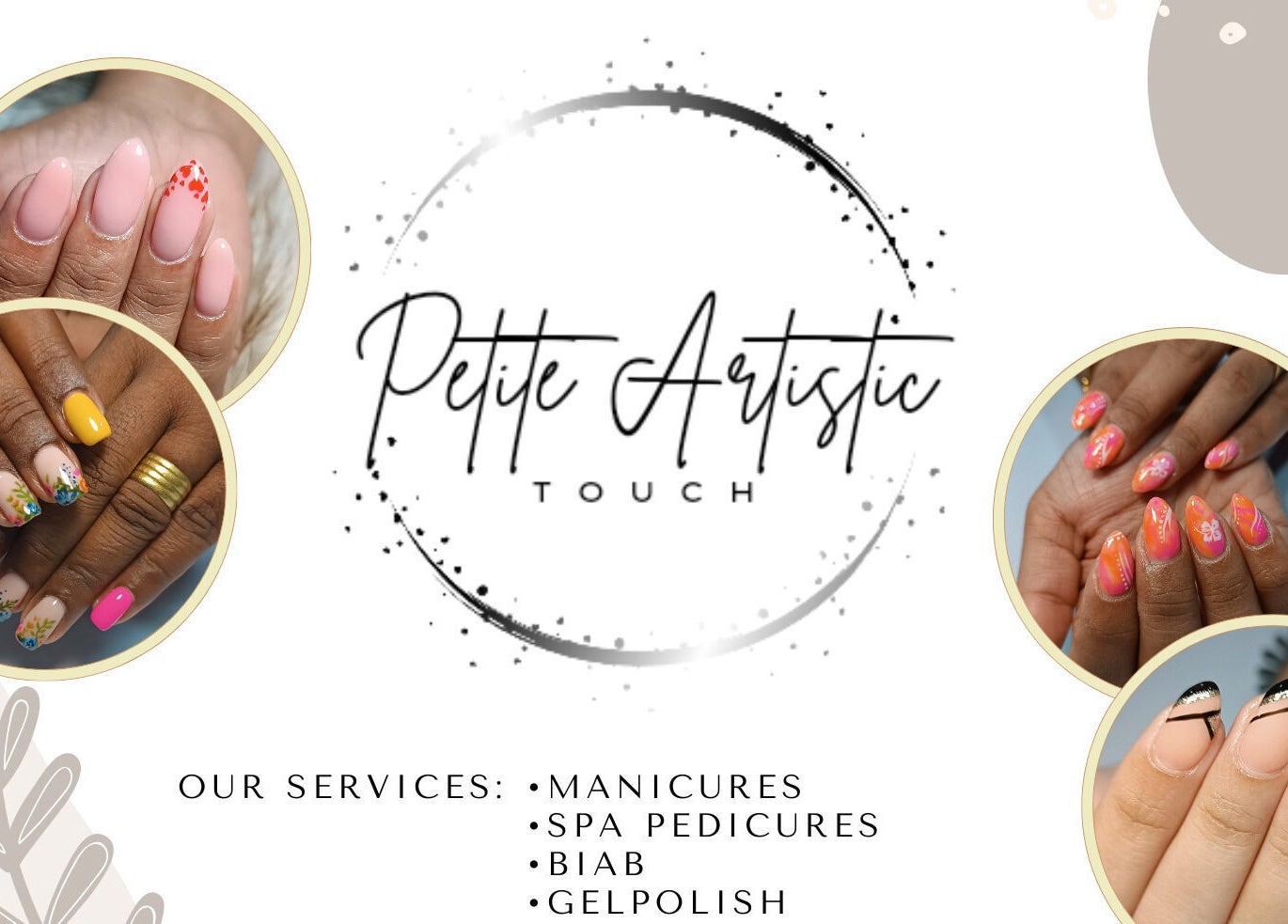 Unique manicures at Petite Artistic Touch, Wanica, Wanica, SR showcasing nail art and design variety.