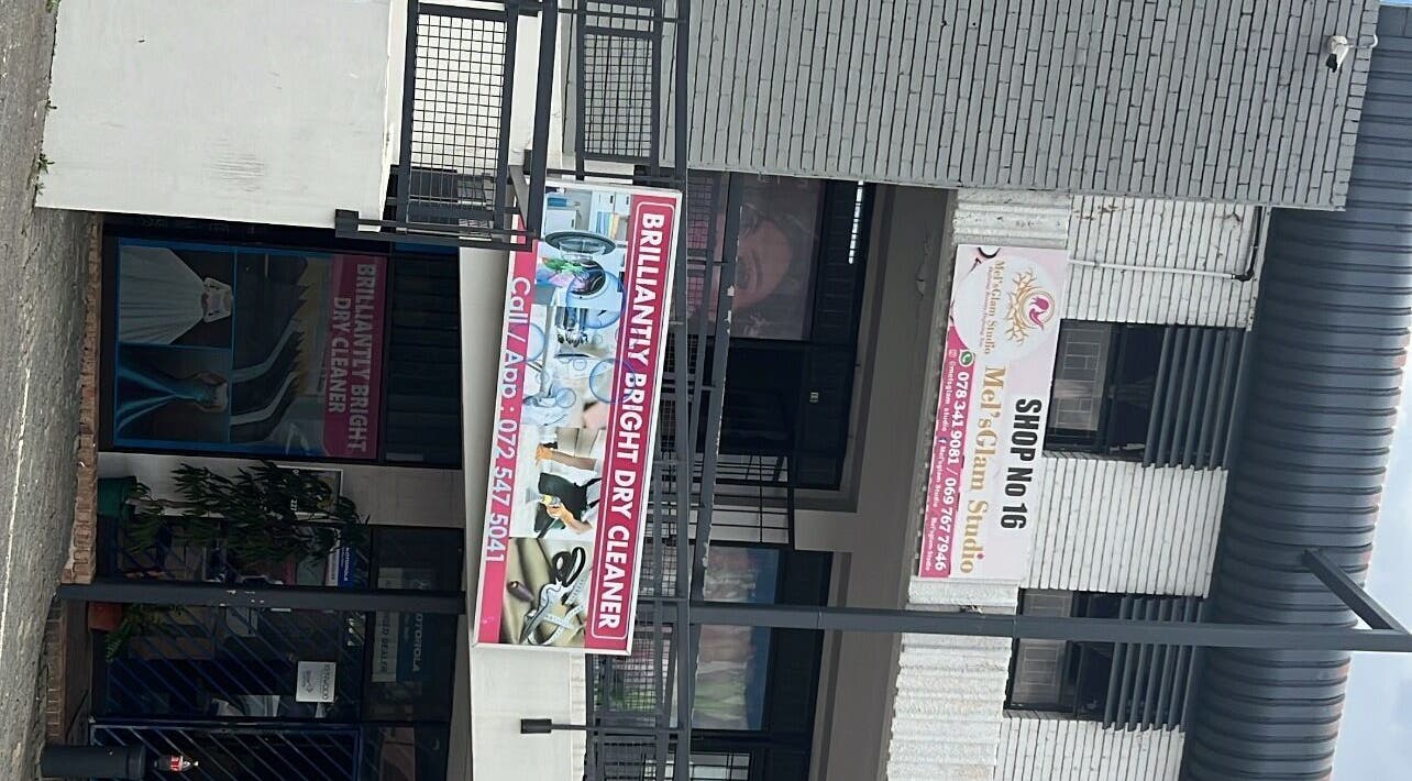 Entrance of Mel’sGlam Studio at Johannesburg, Gauteng, ZA showcasing signage and facade.