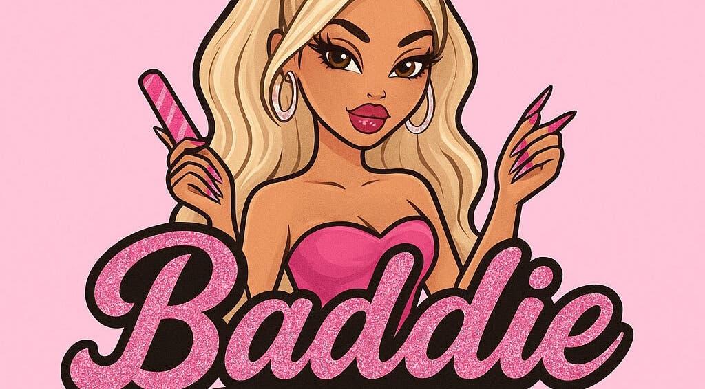 Illustration stylisée d'une femme glamour pour Baddie Nails à Gien, Centre-val De Loire, FR.