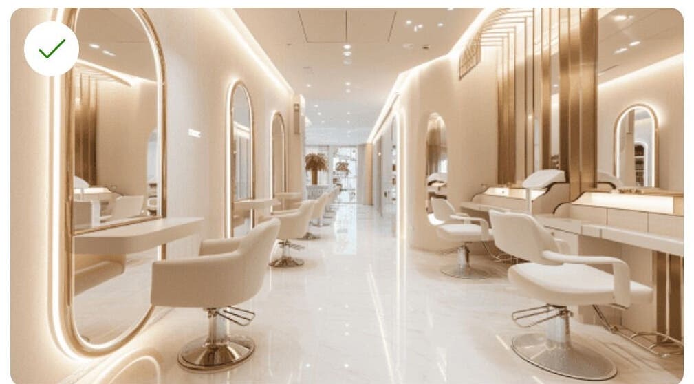 Sleek, modern salon interior at Nails by Cavi, Spanish Town, St. Catherine Parish, JM with elegant styling chairs.