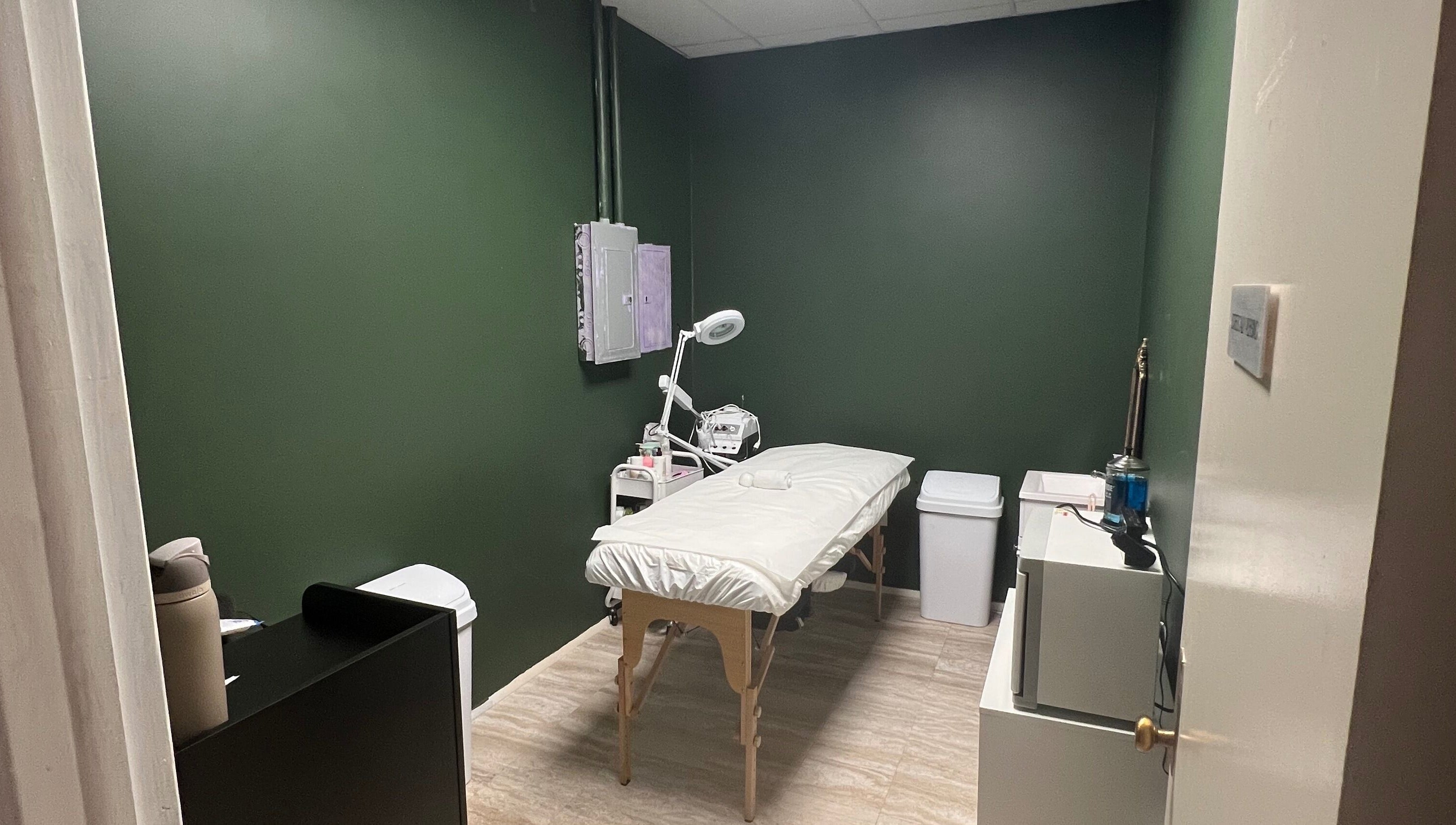 Soothing treatment room at Esthetically Pleasing, Birdsboro, Pennsylvania, US.