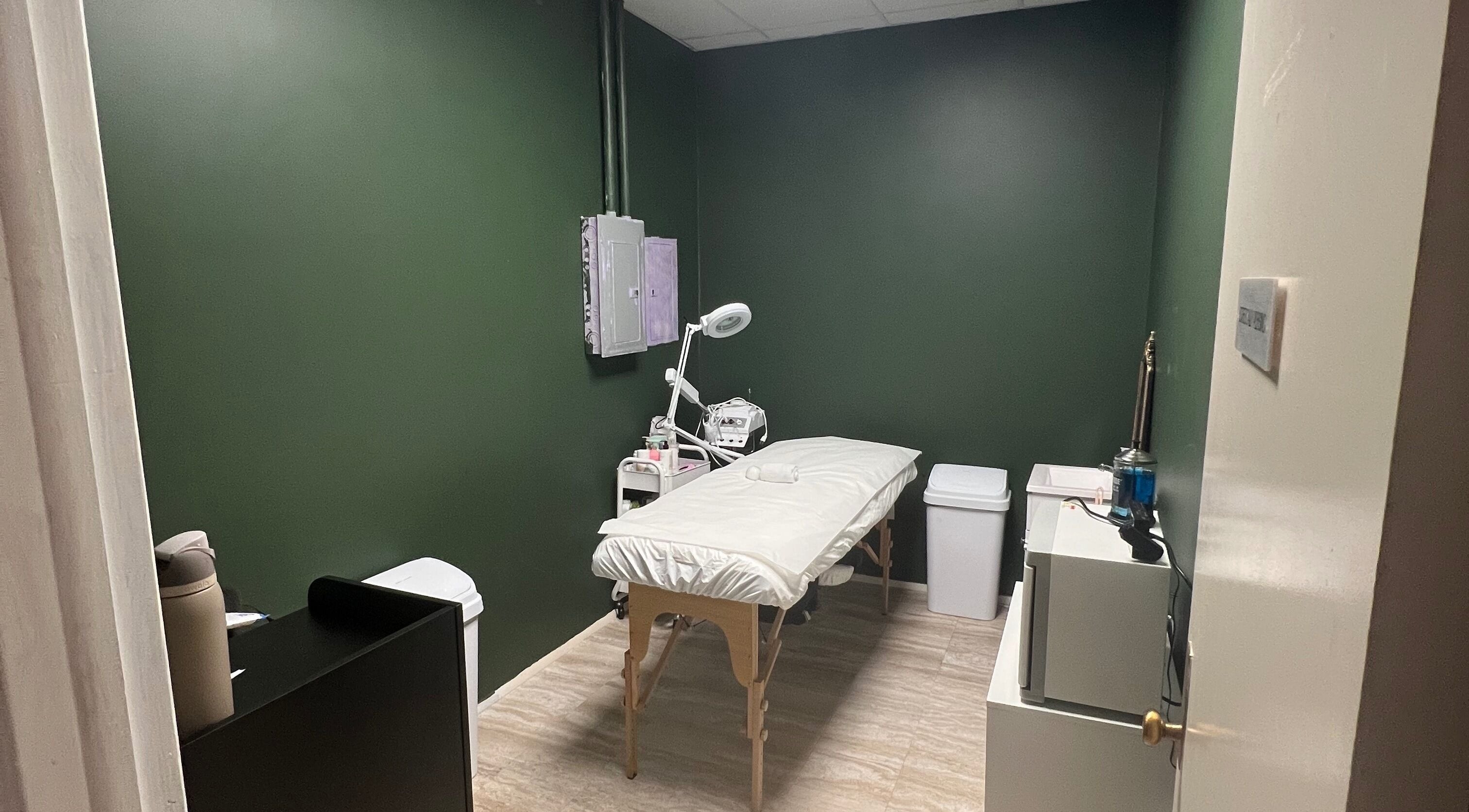 Soothing treatment room at Esthetically Pleasing, Birdsboro, Pennsylvania, US.