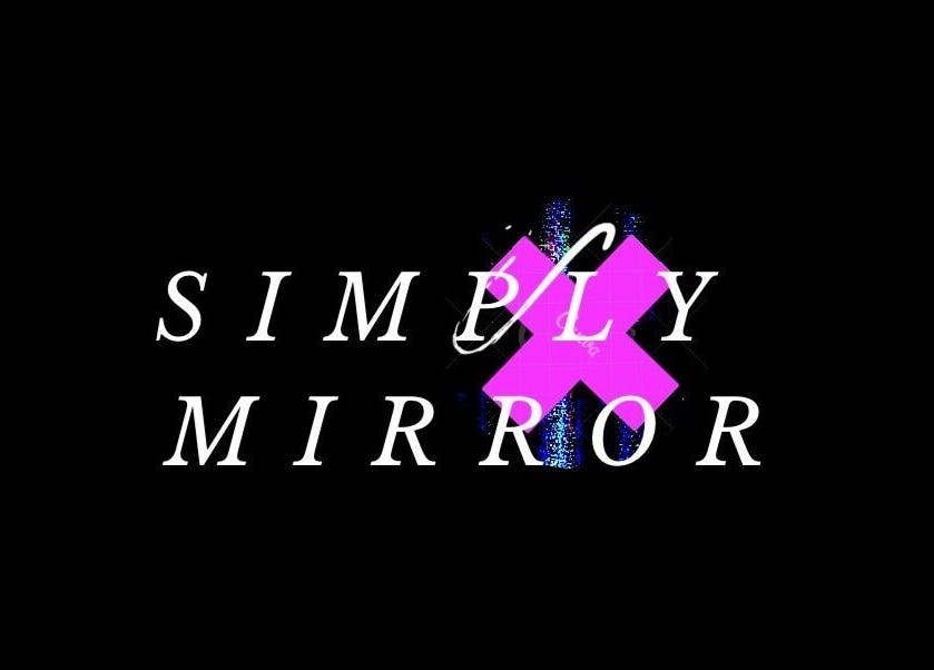 Simply Mirror Beauty Studio logo in Benoni, Gauteng, ZA with stylish text and vibrant pink X design.