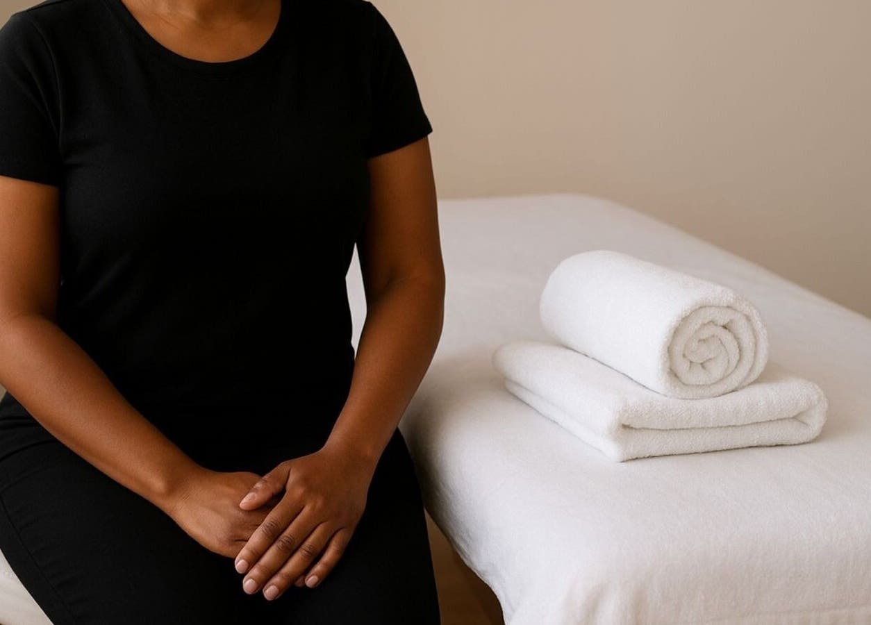 Relaxing massage setup at Deep Relief Mobile Massage, Cape Town, Western Cape, ZA with rolled towels.