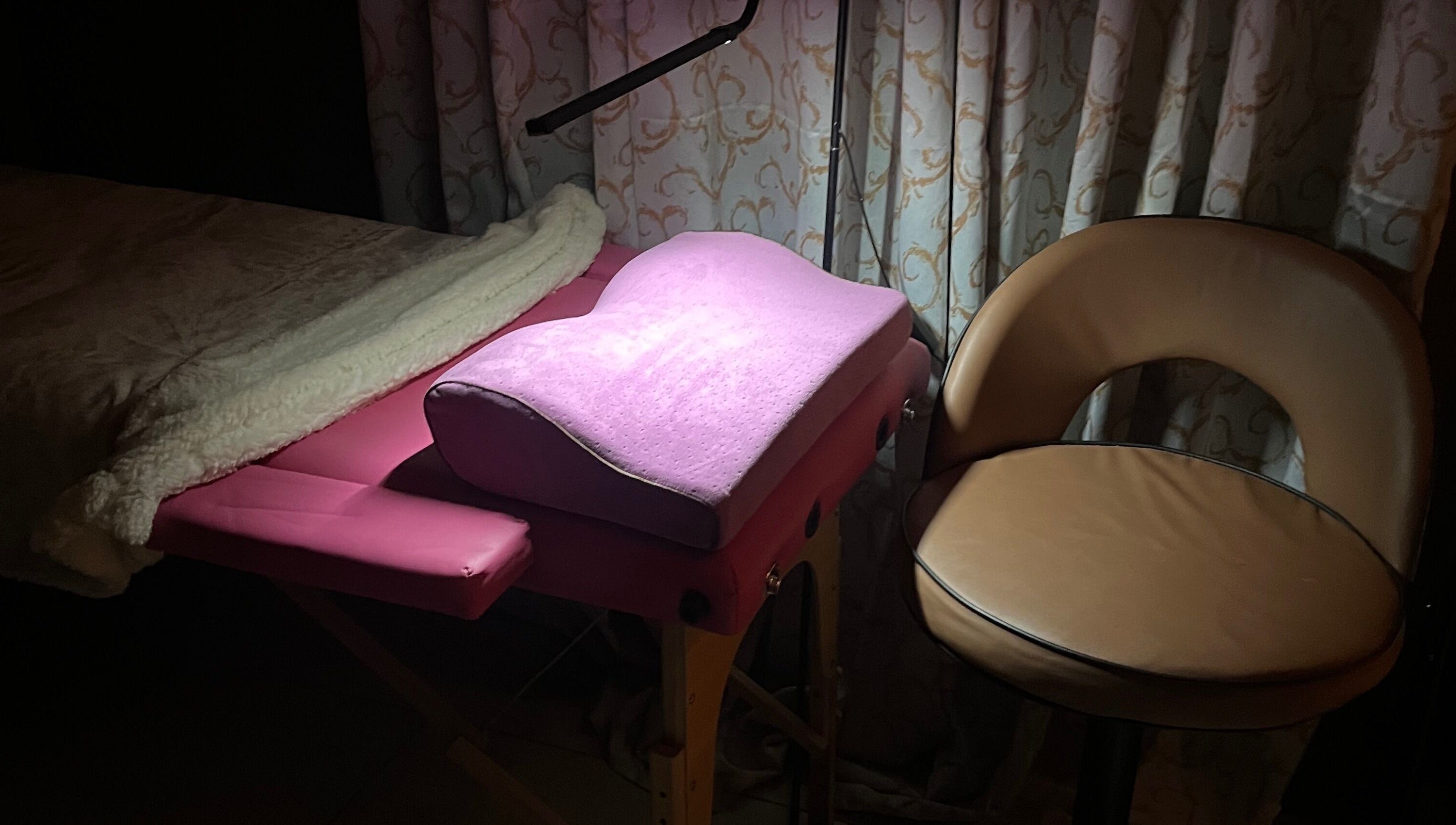 Massage table and chair setup at Shean’s Beauty Essentials, Tunapuna/Piarco Regional Corporation, TT.