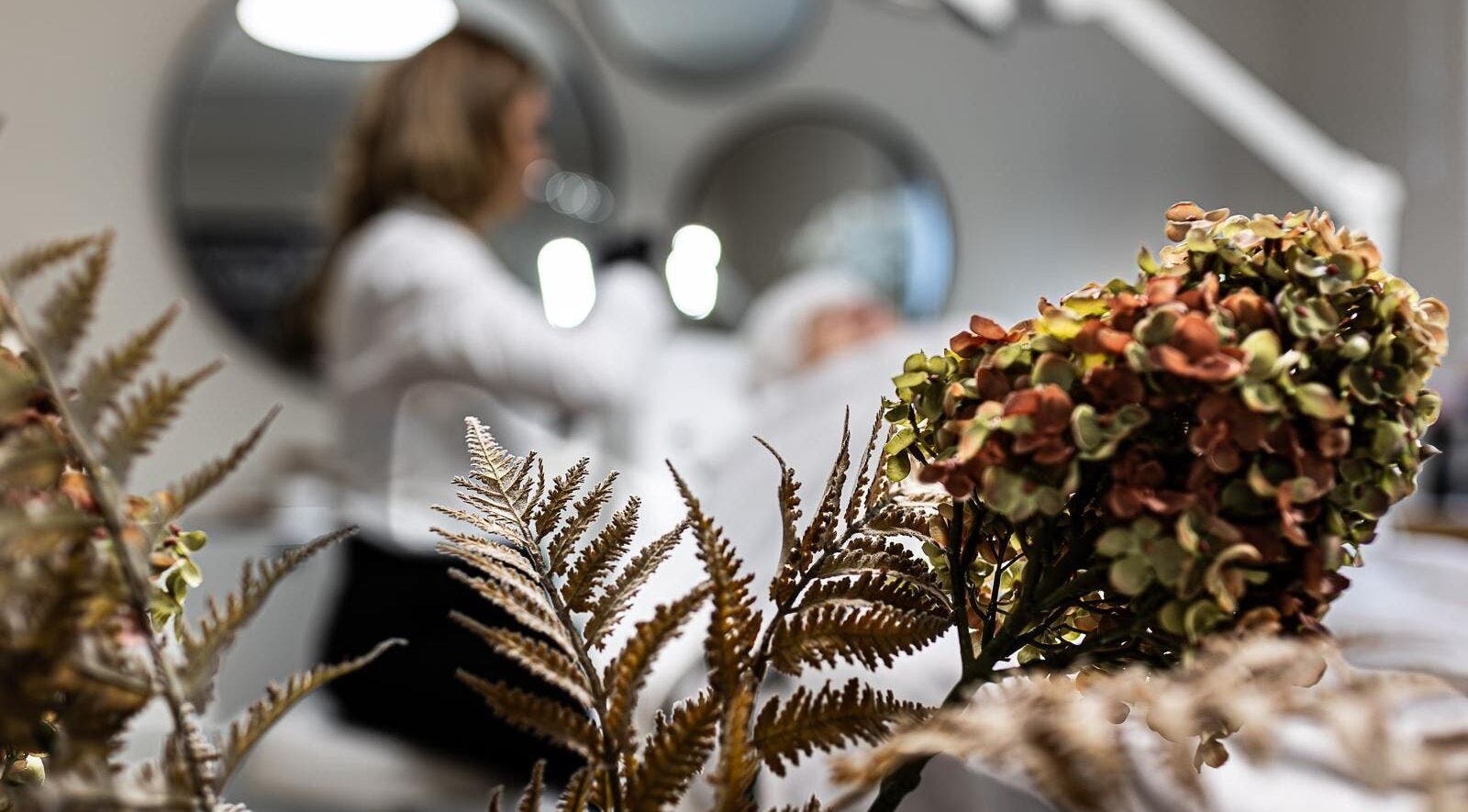 Elegant decor with ferns at Pavaci Beaute, Mönchengladbach, Nordrhein-westfalen, DE.