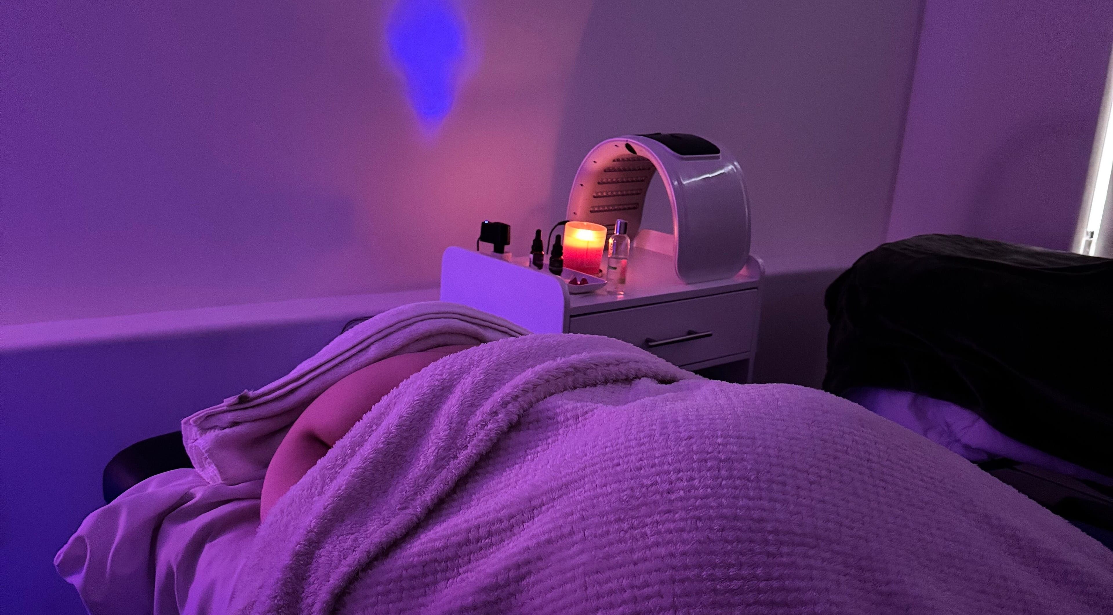 A relaxed guest enjoys a soothing spa experience at XERŪM Wellness Spa in Tijuana, Baja California, MX.
