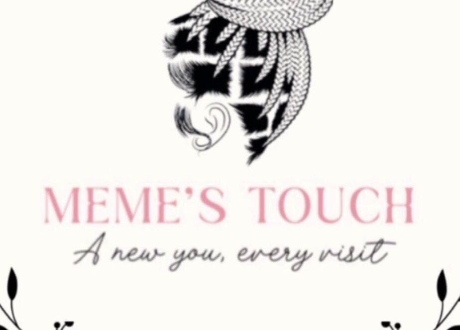 Logo of Meme's Touch beauty salon in Flagstone, Queensland, AU with elegant floral design.