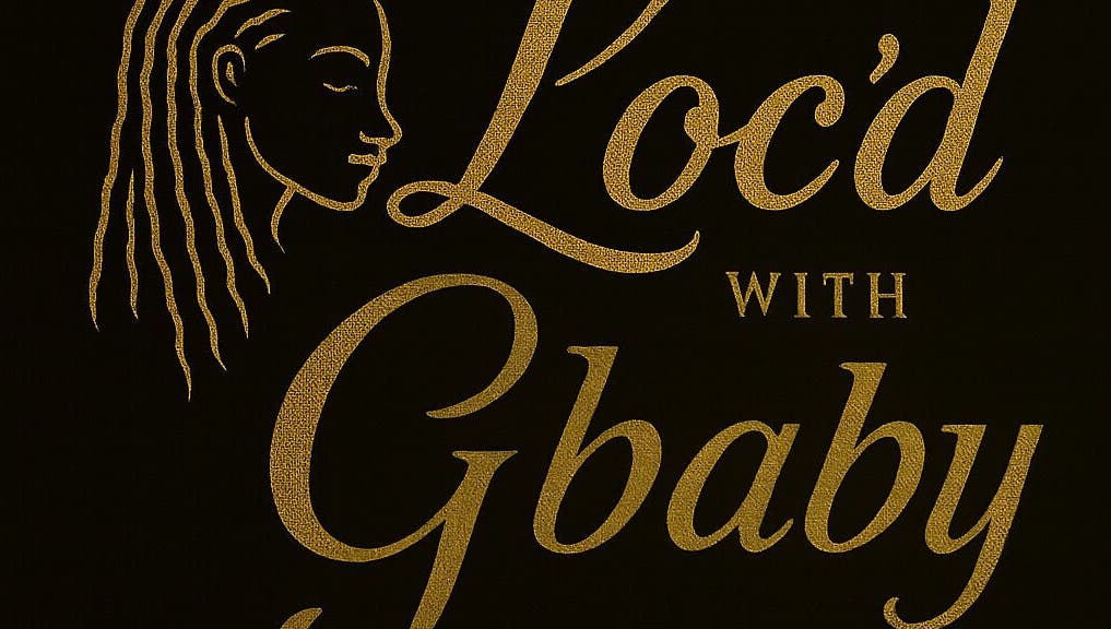 Elegant gold logo for Loc’d With GBaby in Conyers, Georgia, US, featuring a profile with locs.