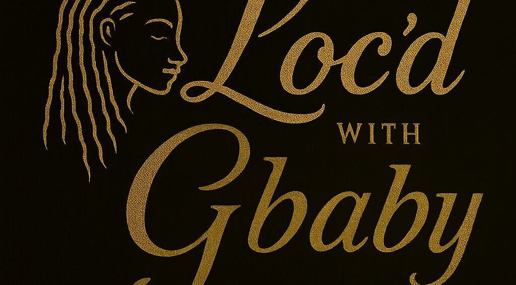 Elegant gold logo for Loc’d With GBaby in Conyers, Georgia, US, featuring a profile with locs.