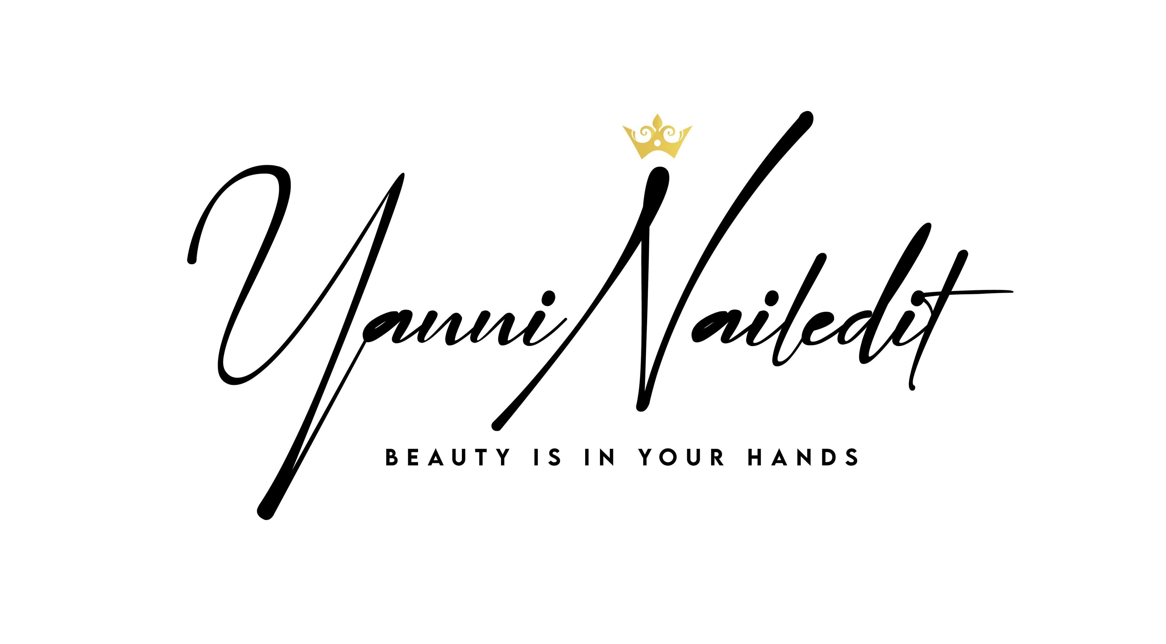 Yanninailedit logo with stylized text and crown, London, England, GB.