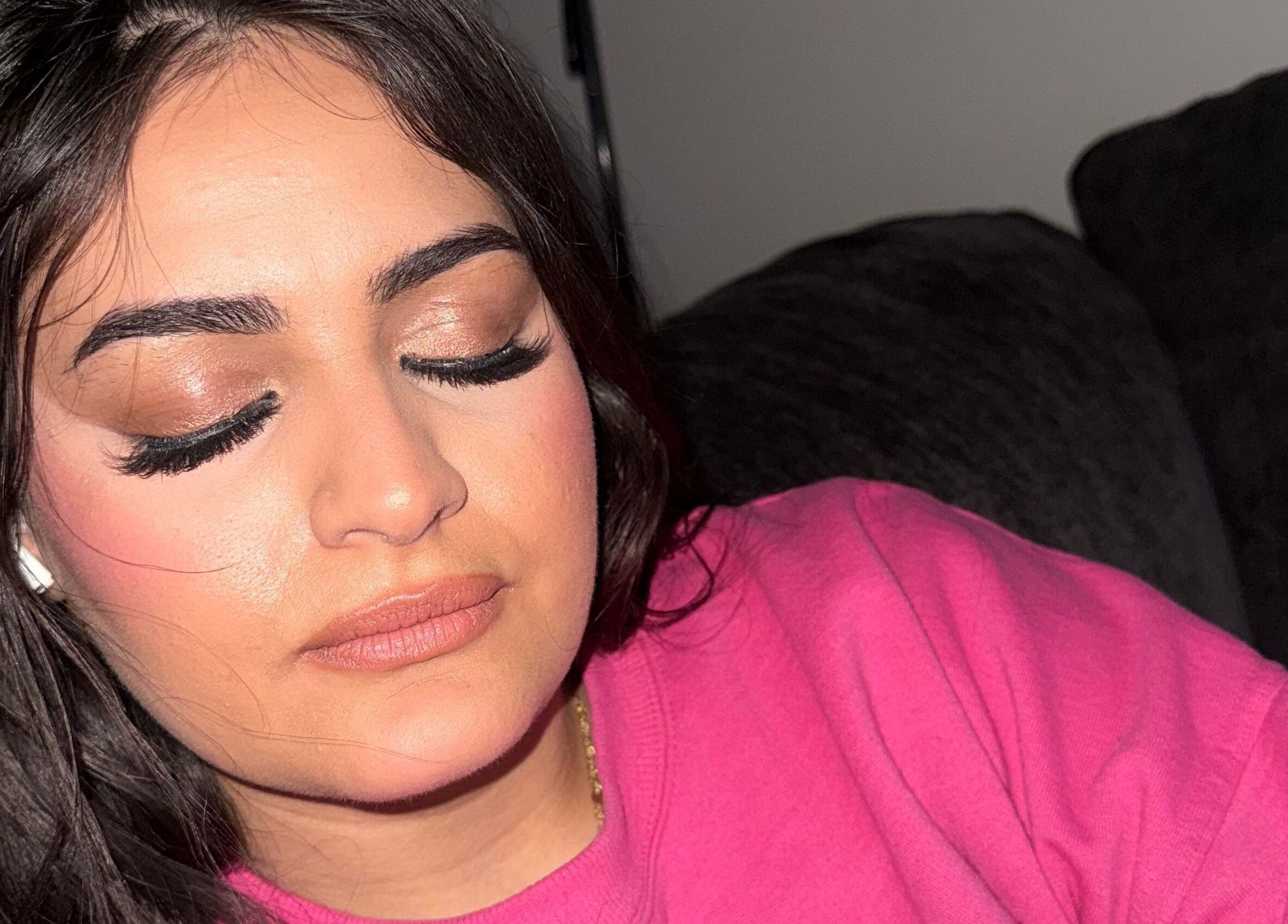 Detailed close-up of a makeup look at Glam by Sara, Harrisburg, Pennsylvania, US.
