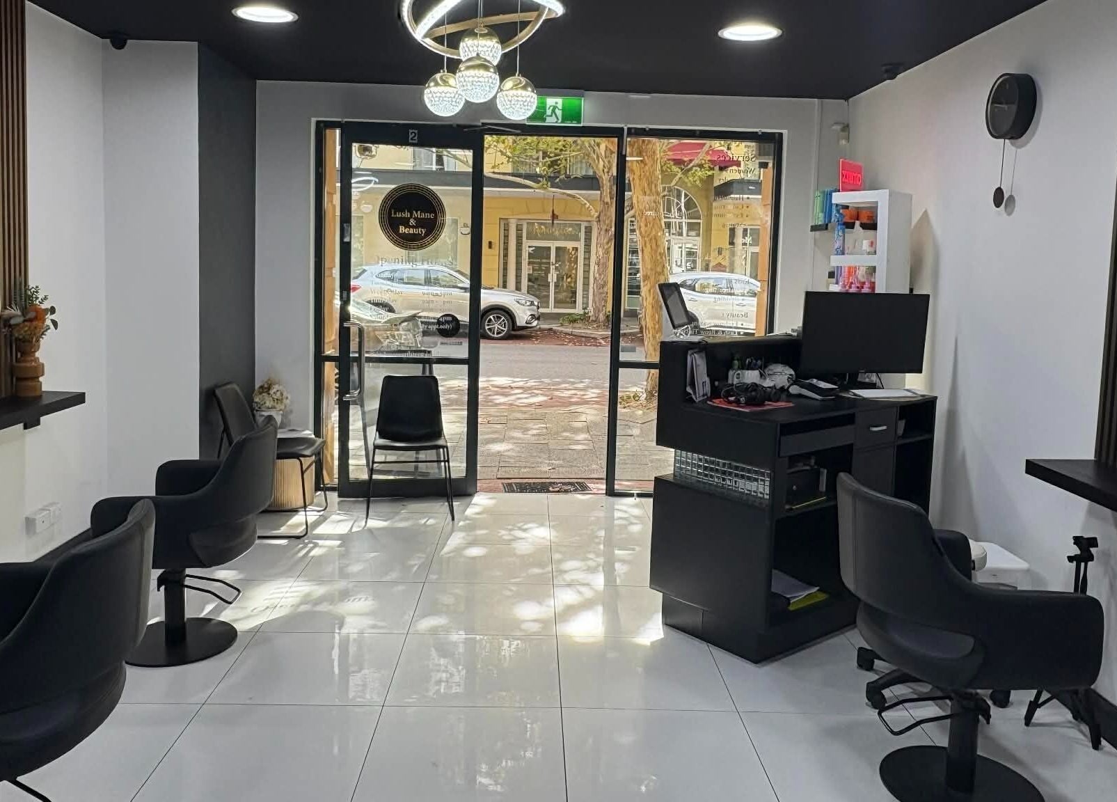 Modern Yasu Hair salon in Perth, Western Australia, AU featuring stylish chairs and decor.