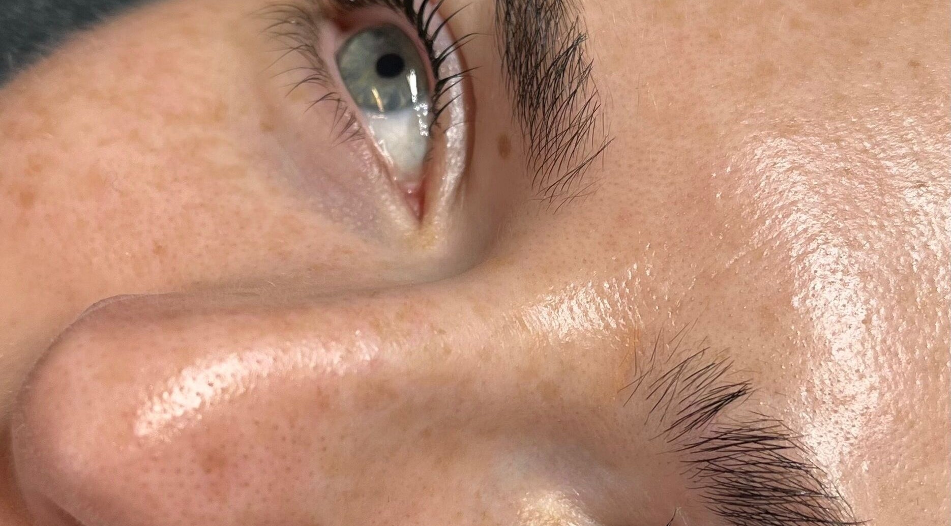 Close-up of eye with full lashes at LashedByGrace, Brighton And Hove, England, GB.