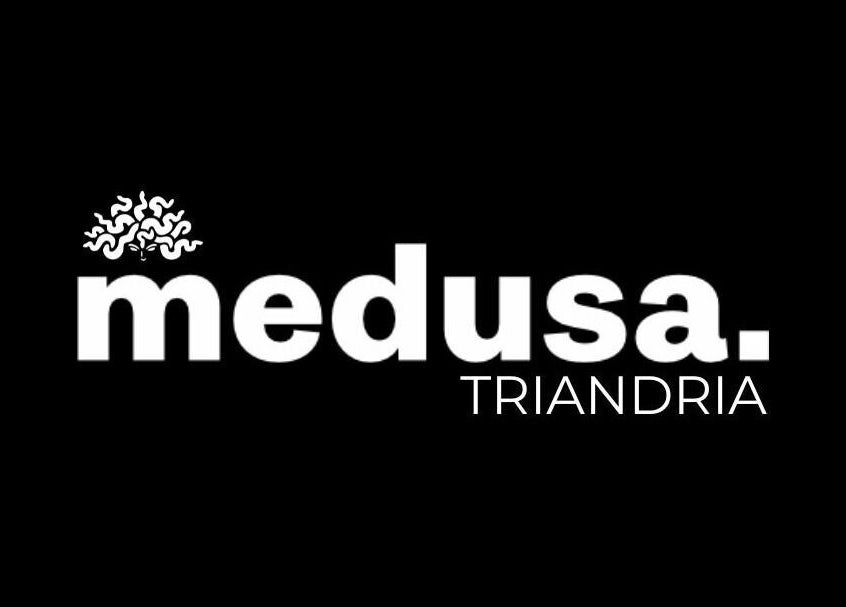 Λογότυπο MEDUSA BARBER TRIANDRIA στην Τριανδρία, GR, με μοντέρνα γραμματοσειρά.