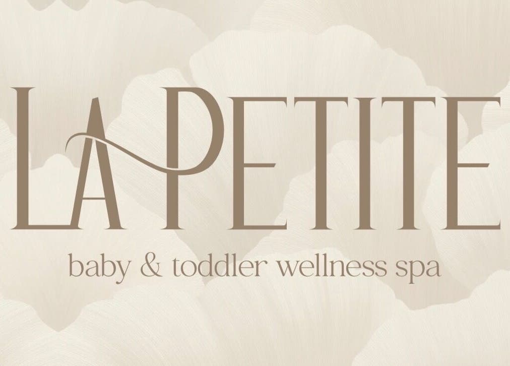 La Petite wellness spa logo in Mossel Bay, Western Cape, ZA with floral background.
