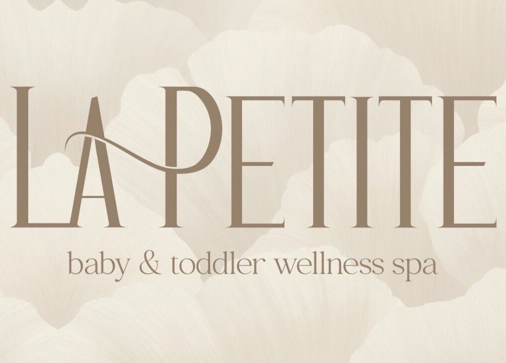 La Petite wellness spa logo in Mossel Bay, Western Cape, ZA with floral background.