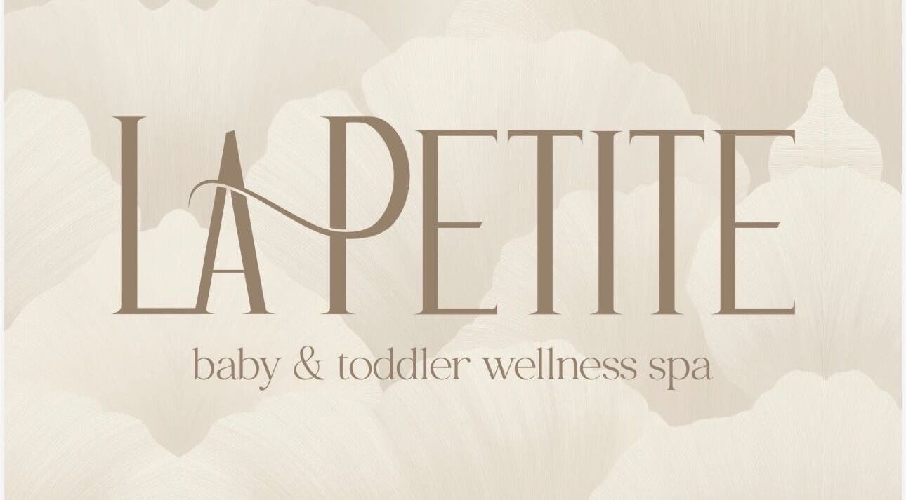 La Petite wellness spa logo in Mossel Bay, Western Cape, ZA with floral background.