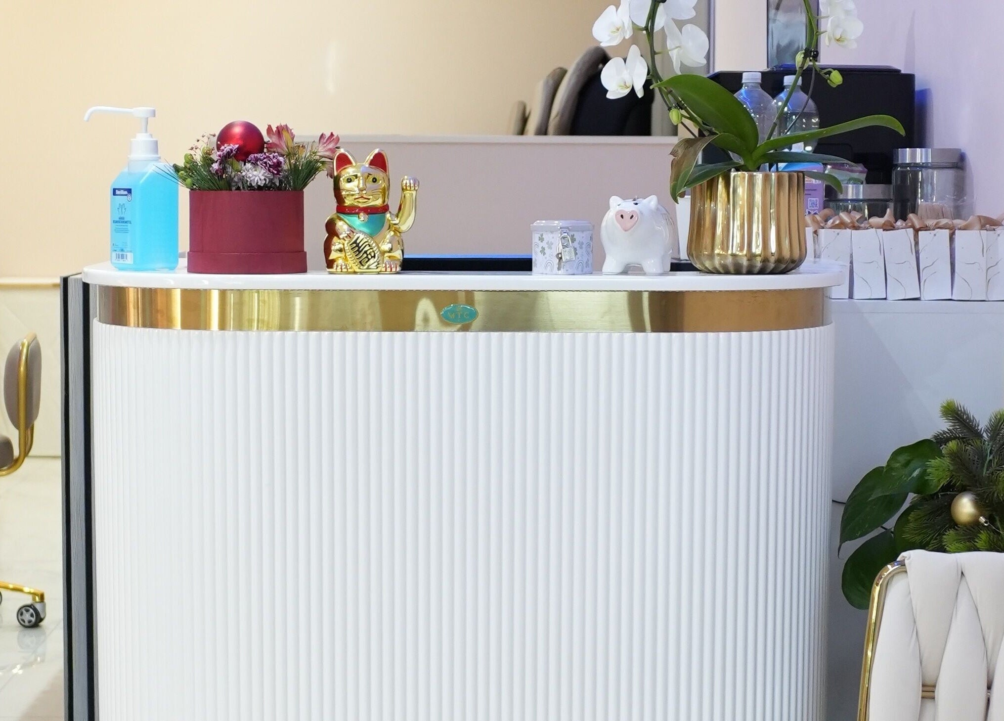 Modern gestalteter Empfangsbereich bei Berla Nails in Frankfurt Am Main, Hessen, DE mit stilvoller Dekoration.