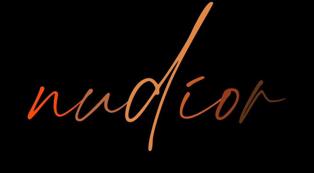 nudíor logo in stylish font on black background, Bridgetown, Saint Michael, BB.