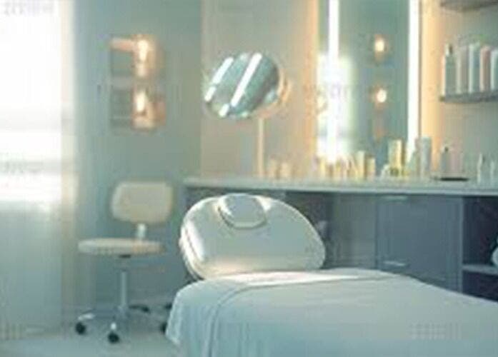 Calm beauty treatment room at Big Beauty Hair Care, Quincy, Massachusetts, US.