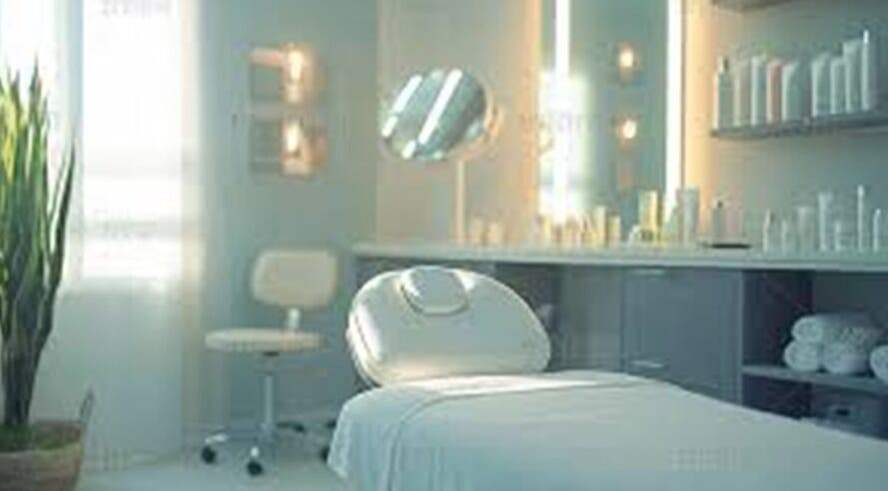 Calm beauty treatment room at Big Beauty Hair Care, Quincy, Massachusetts, US.