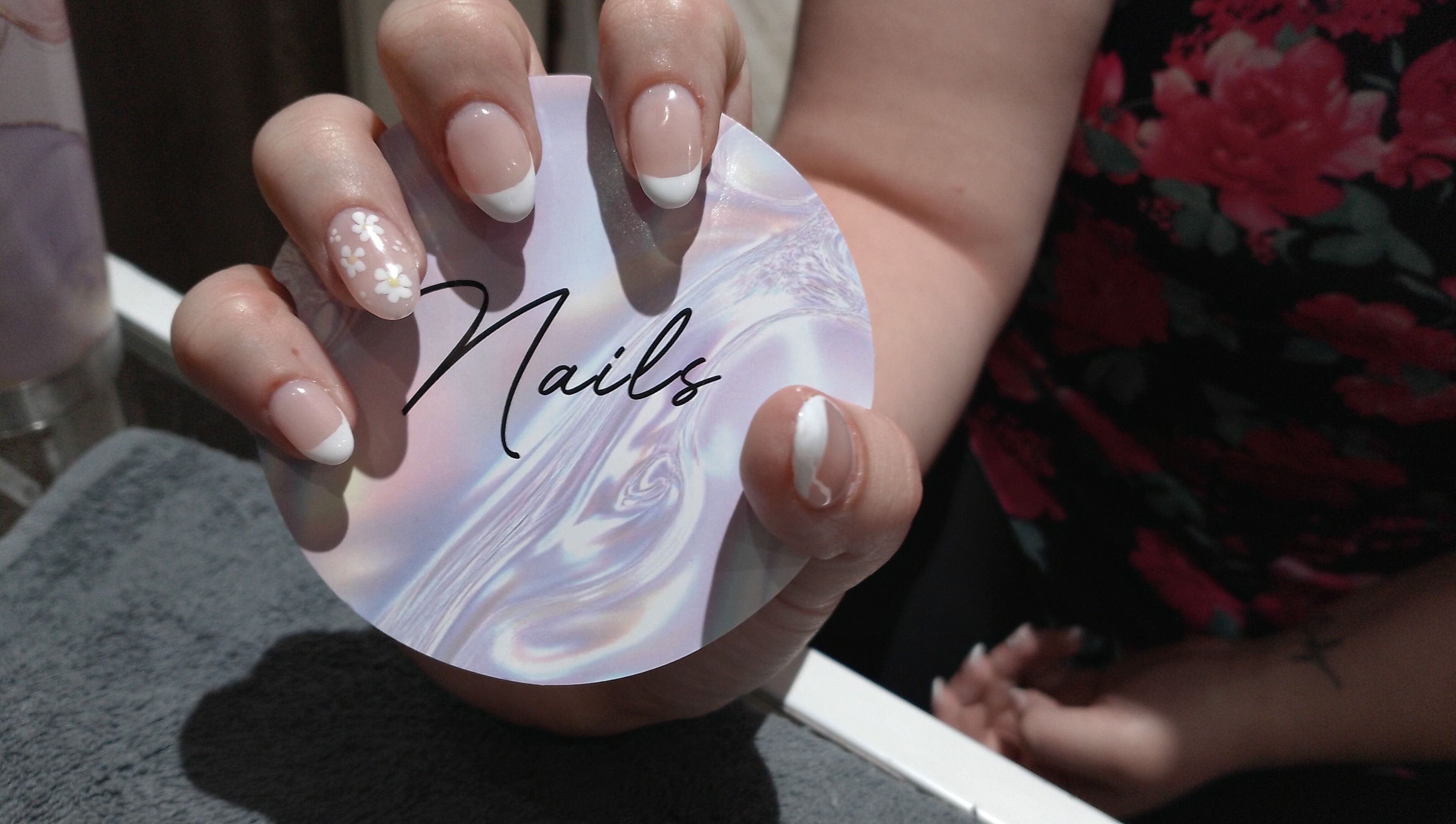 Elegant nails with floral design at Beauty Hause, Alberton, Gauteng, ZA. A perfect blend of style and artistry.