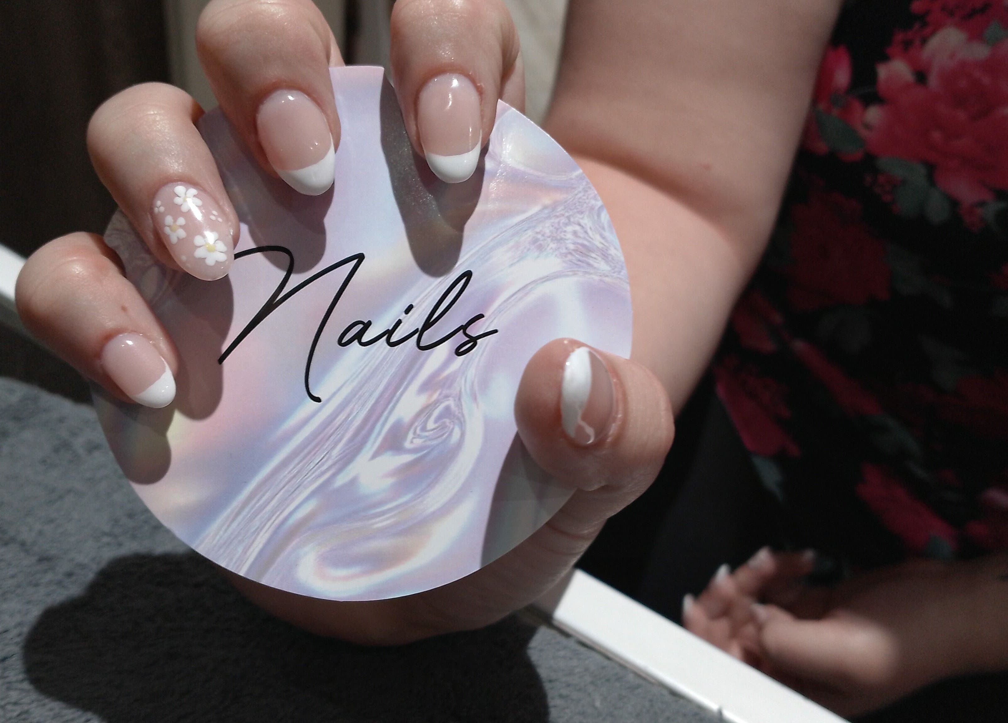 Elegant nails with floral design at Beauty Hause, Alberton, Gauteng, ZA. A perfect blend of style and artistry.