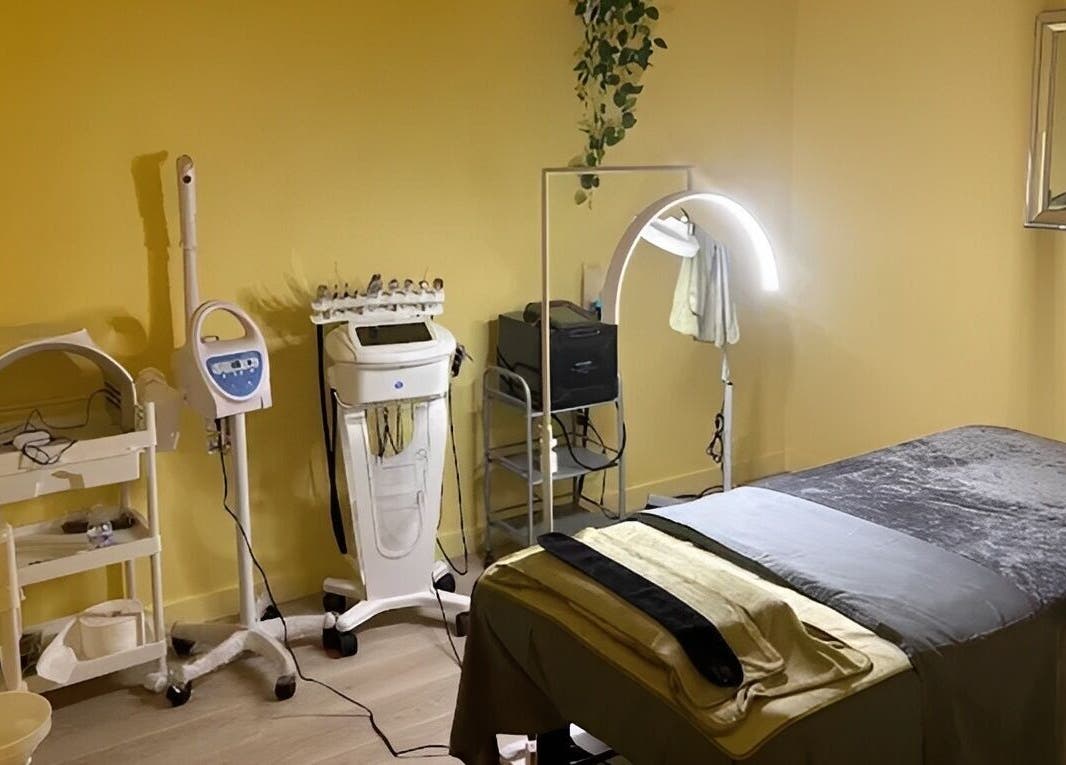 Calm massage room at Healing Hands Massage & Facial SPA, Round Rock, Texas, US, with cozy treatment table.