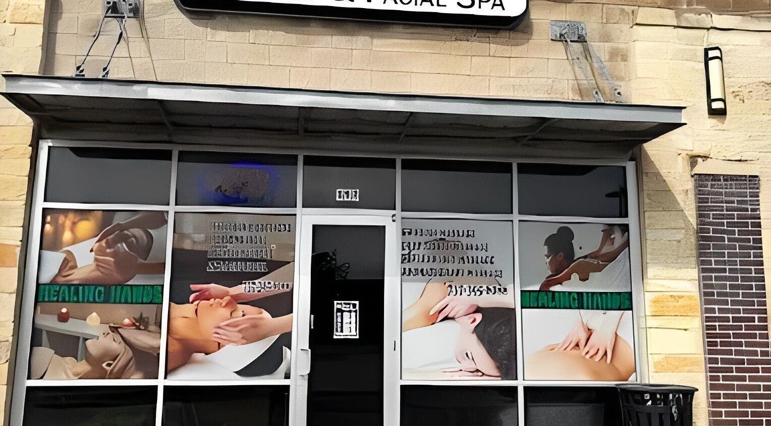 Front view of Healing Hands Massage & Facial SPA in Round Rock, Texas, US showcasing serene spa imagery.