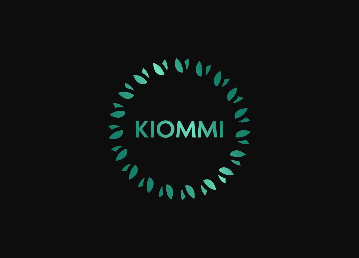 Elegant logo of KIOMMI ltd with circular leaf design in Lagos, Lagos, NG.