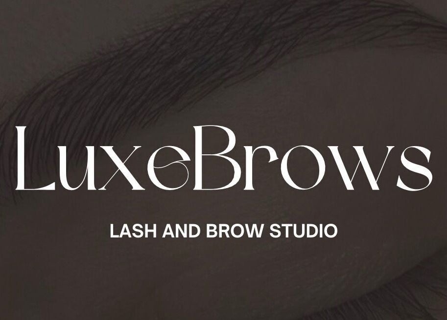 Elegant branding image of LuxeBrows in Grasmere, New South Wales, AU showcasing their lash and brow services.