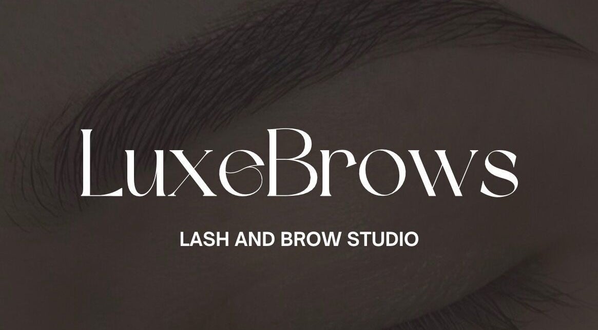 Elegant branding image of LuxeBrows in Grasmere, New South Wales, AU showcasing their lash and brow services.