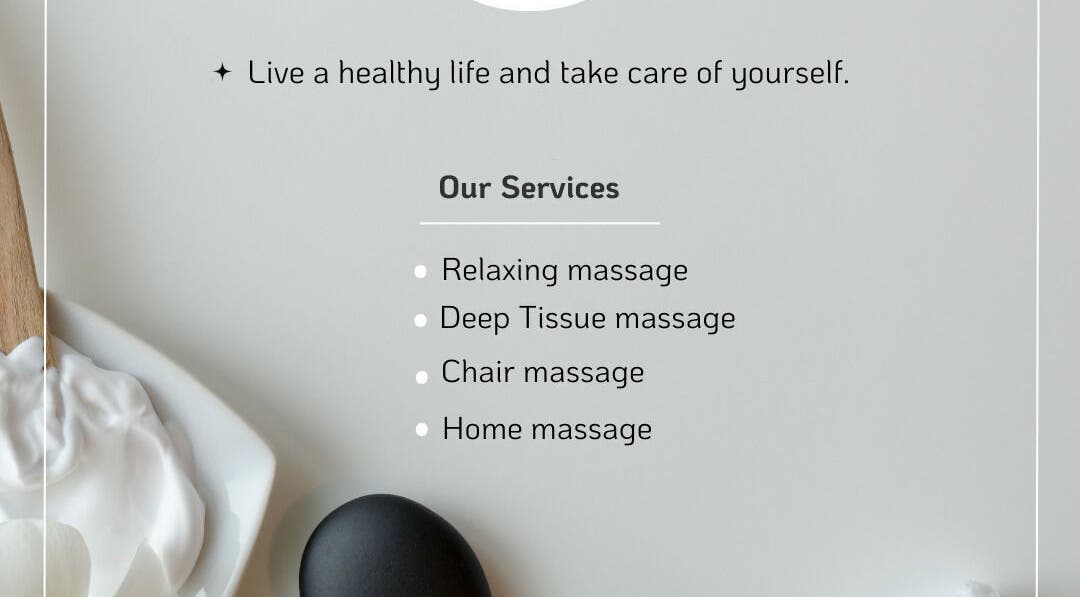 Zen Body Wellness menu showcasing massage services in Centreville, Virginia, US.