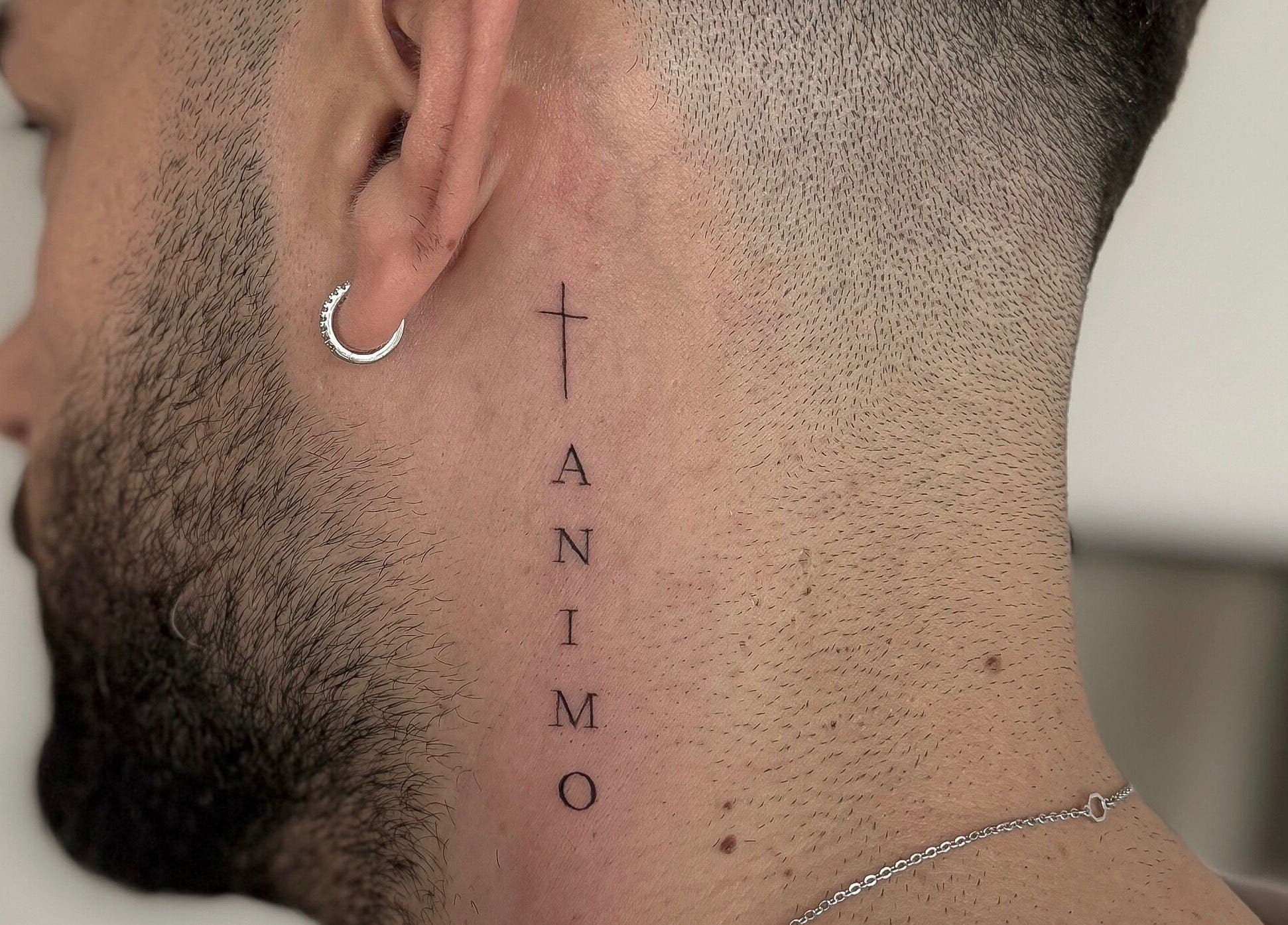 Elegant neck tattoo design at Belle Amé Room, Zürich, Zürich, CH offering unique body art services.