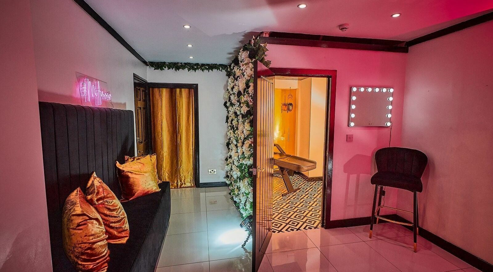 Mi Amour venue lounge showcasing plush seating and ambient lighting in Audenshaw, England, GB.