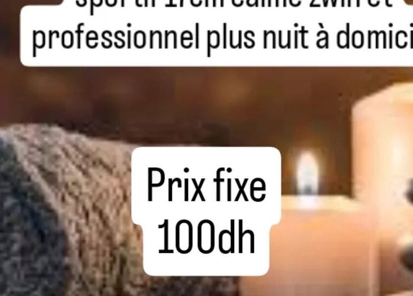 جلسة تدليك في 'Massage relaxant professionnel à domicile' بالشموع في الدار البيضاء، الدار البيضاء-سطات، المغرب.