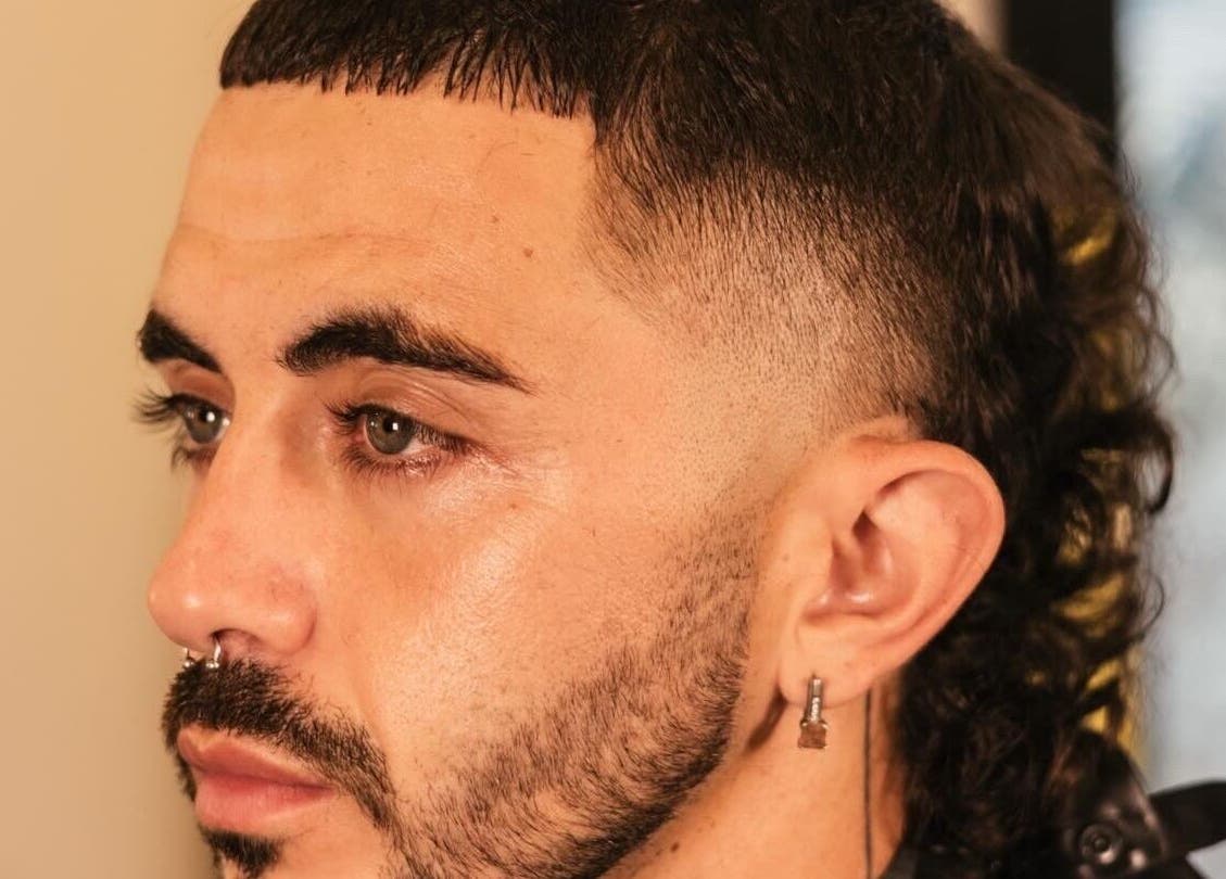 Close-up of a stylish mullet haircut at nŌta studio, Tulum, Quintana Roo, MX.