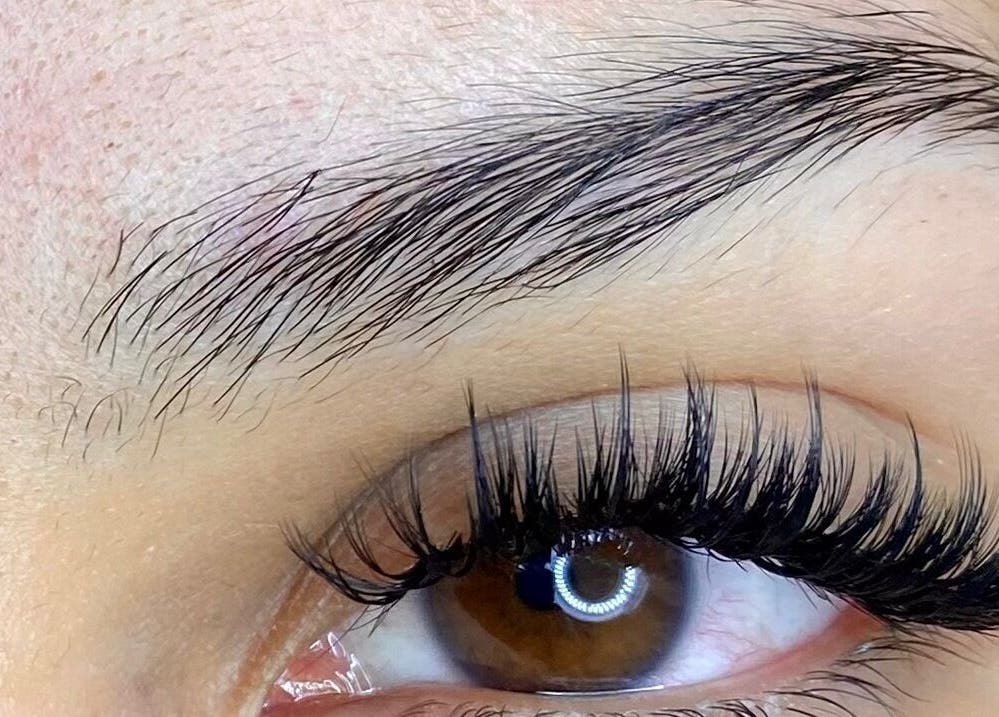 Close-up of voluminous eyelashes at Nazlash, La Cisterna, Región Metropolitana, CL.