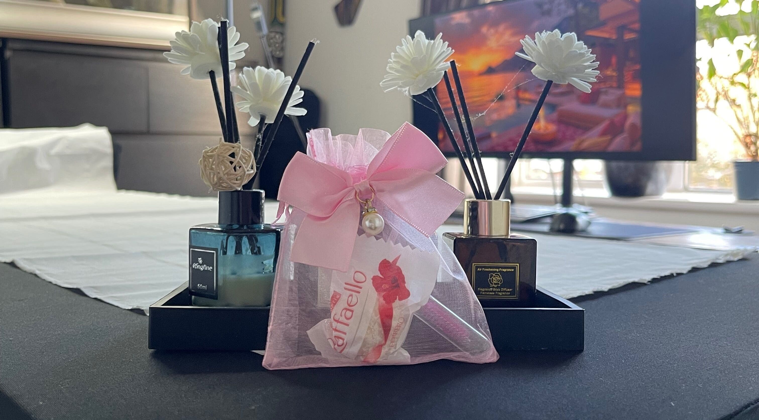 Stylish aromatherapy setup at Lash Lift & Brows London, enhancing the spa's serene ambiance. London, England, GB.