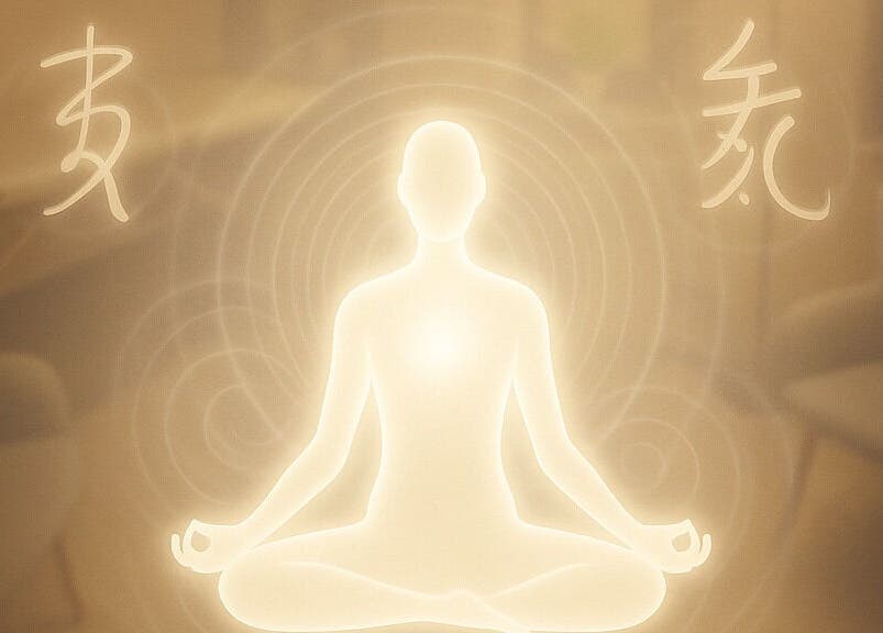 Sylwetka medytująca w Gabinet pracy energetycznej w Mokronos Górny, Województwo Dolnośląskie, PL.